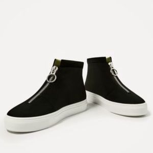 Zara NWT black high top sneakers